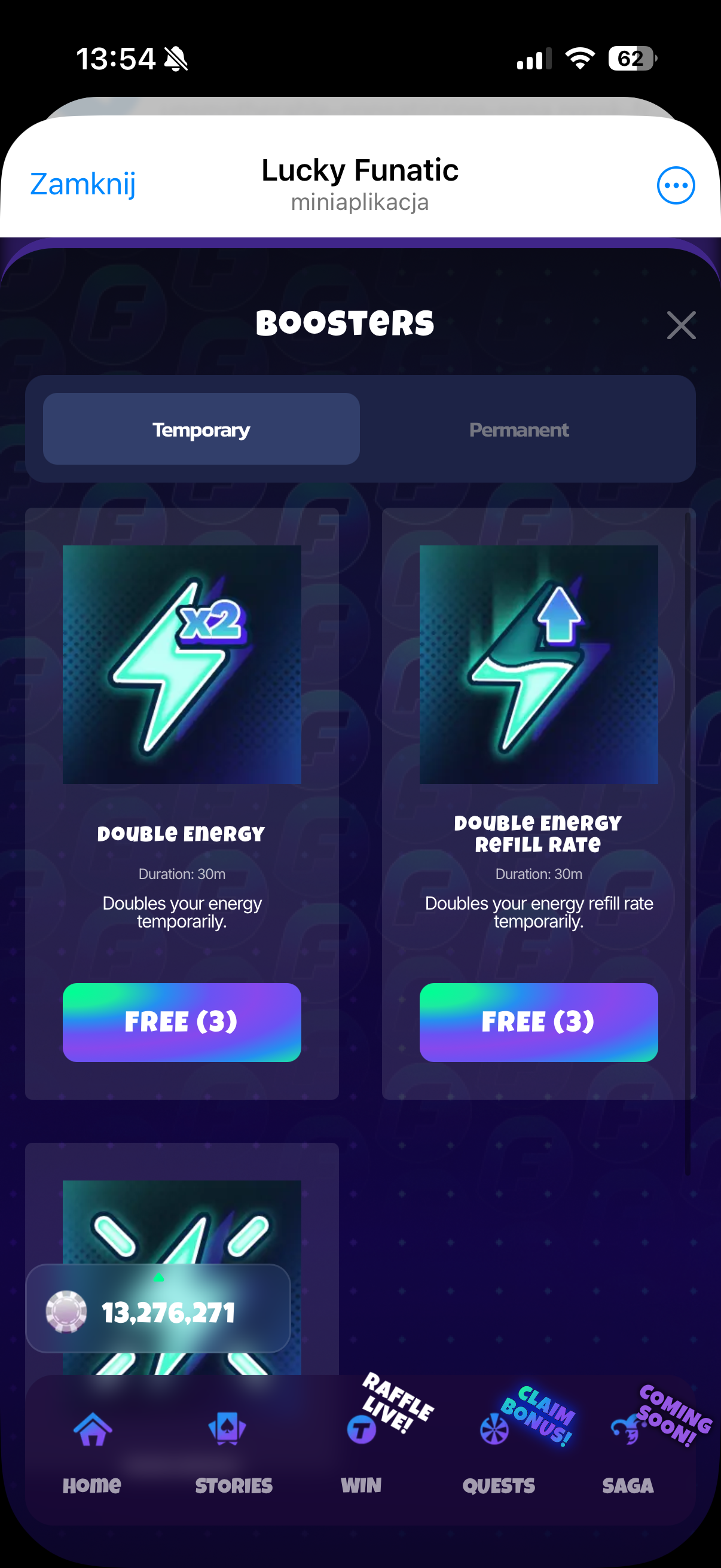 Temporary boosters
