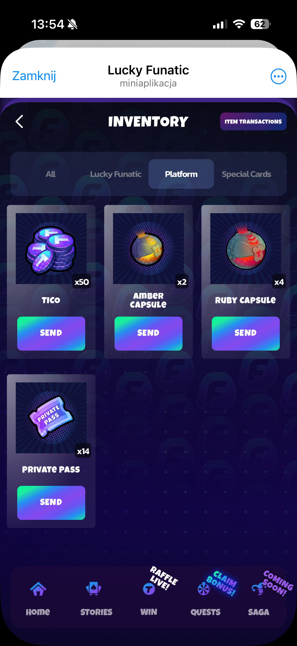 Funtico Platform inventory