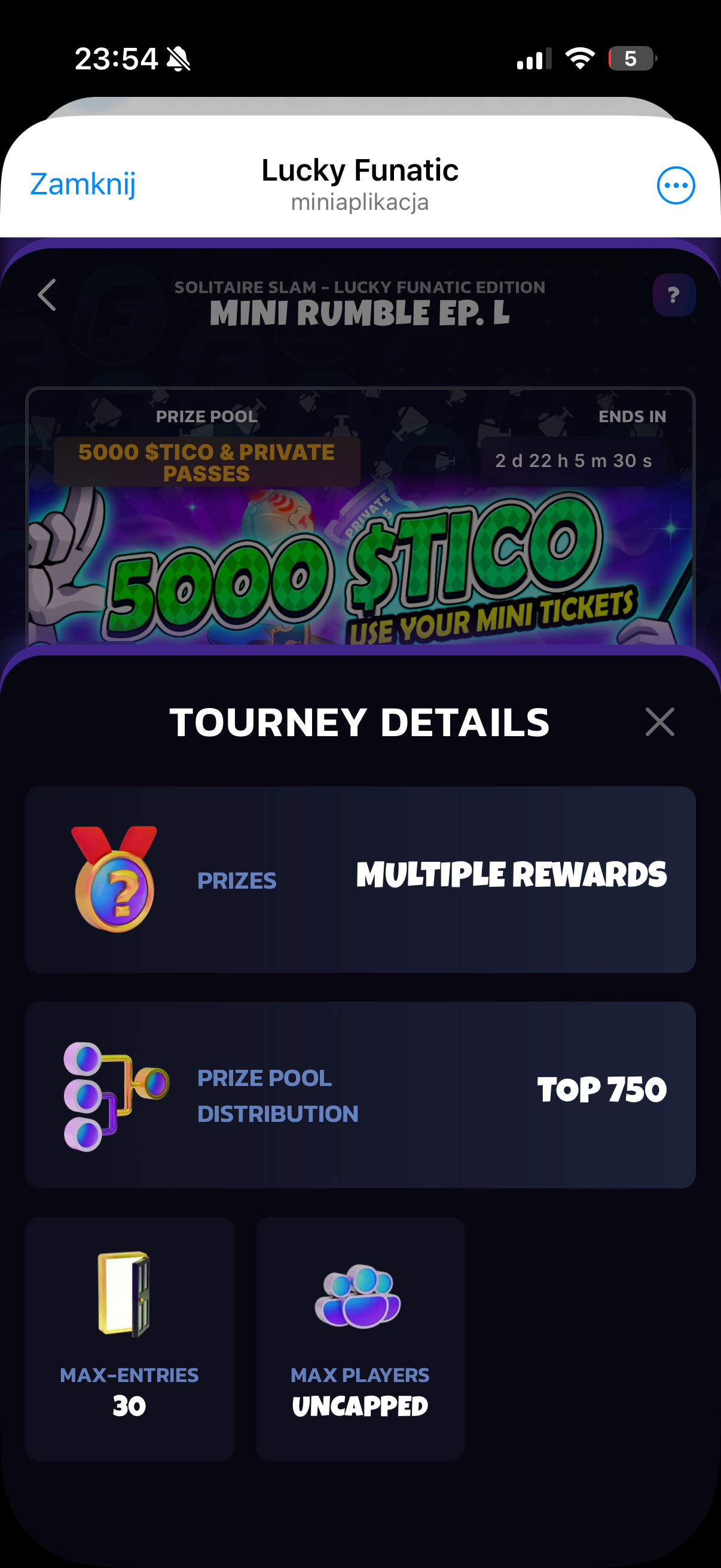 Tourney details