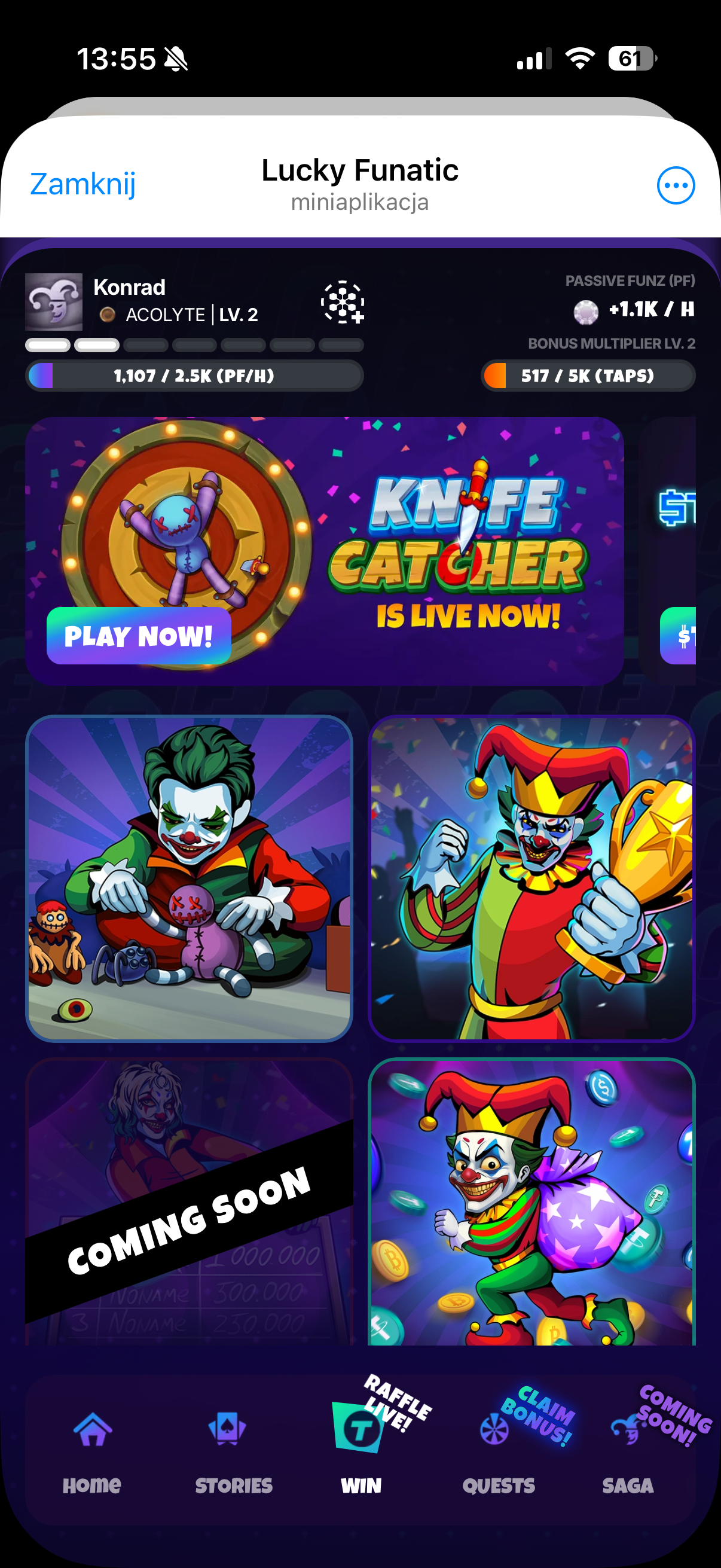 Win screen